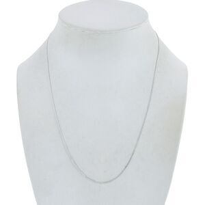 Vintage Italy SU Sterling Silver 925 0.9mm Curb Link Necklace 18"